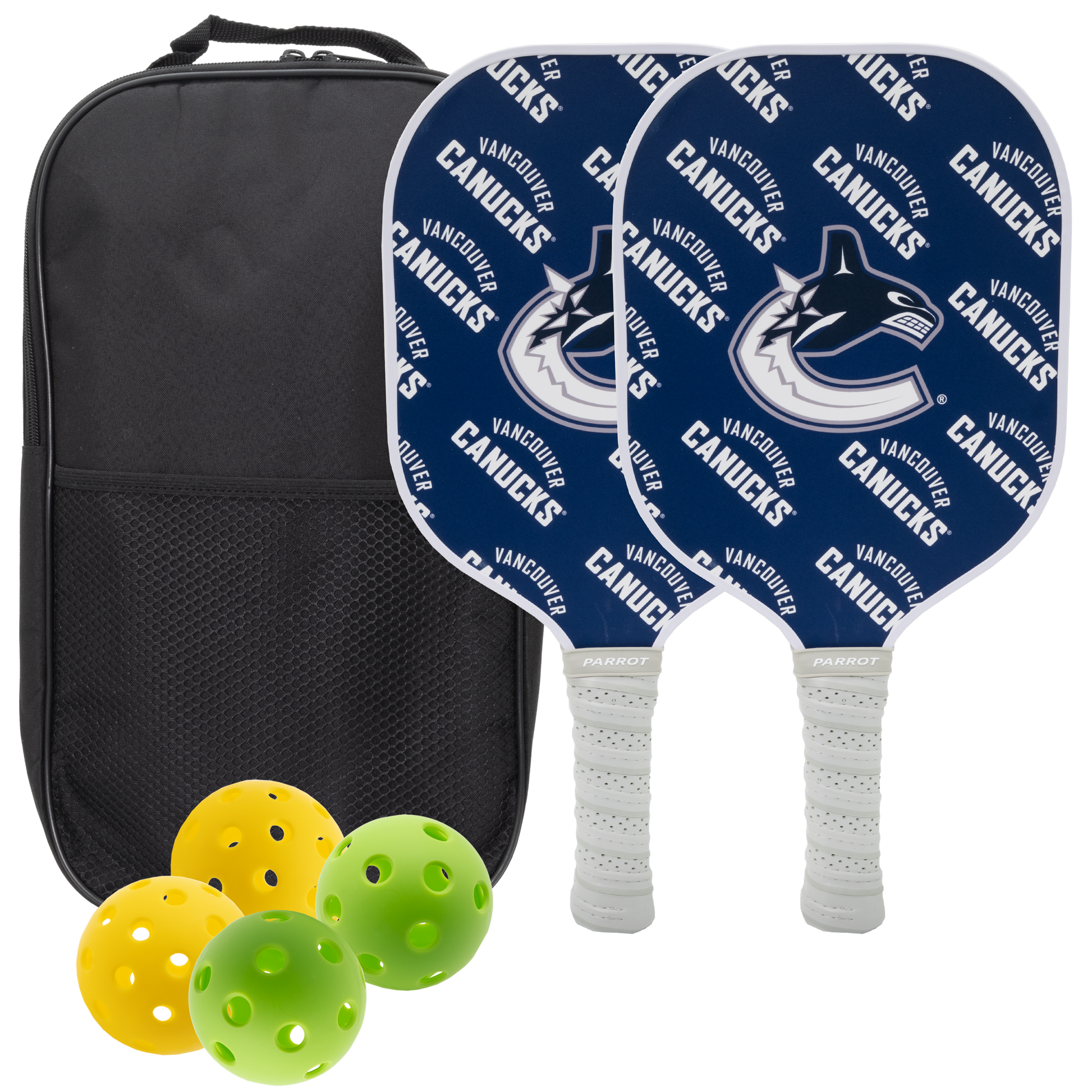 Vancouver Canucks pickleball paddle set with balls and carry case