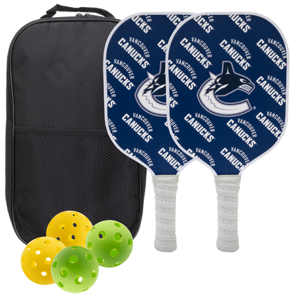 Vancouver Canucks pickleball paddle set with balls and carry case