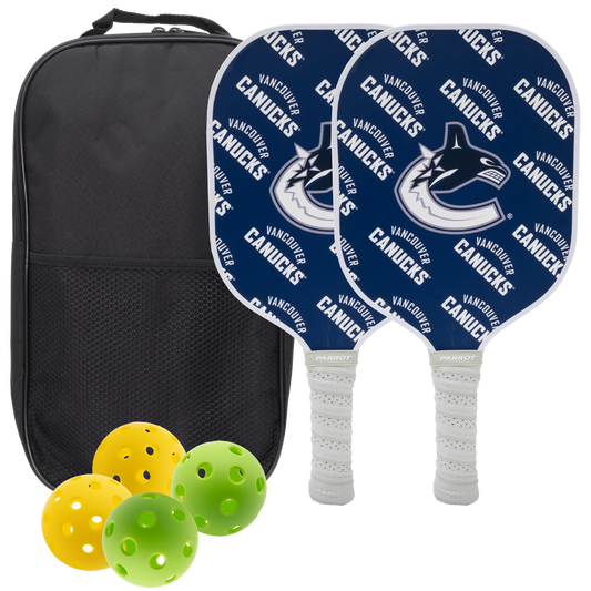 Vancouver Canucks pickleball paddle set with balls and carry case