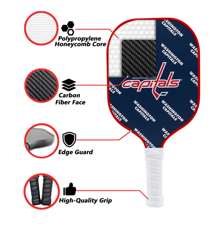 Washington Capitals standard pickleball paddle additional view