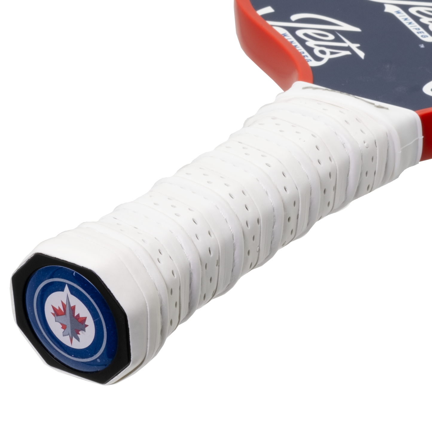 Winnipeg Jets pickleball paddle handle logo