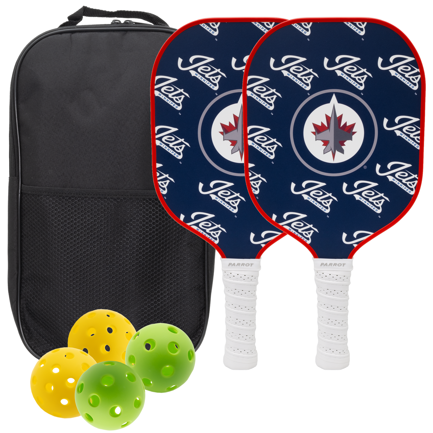 Winnipeg Jets pickleball paddle set with balls and carry case