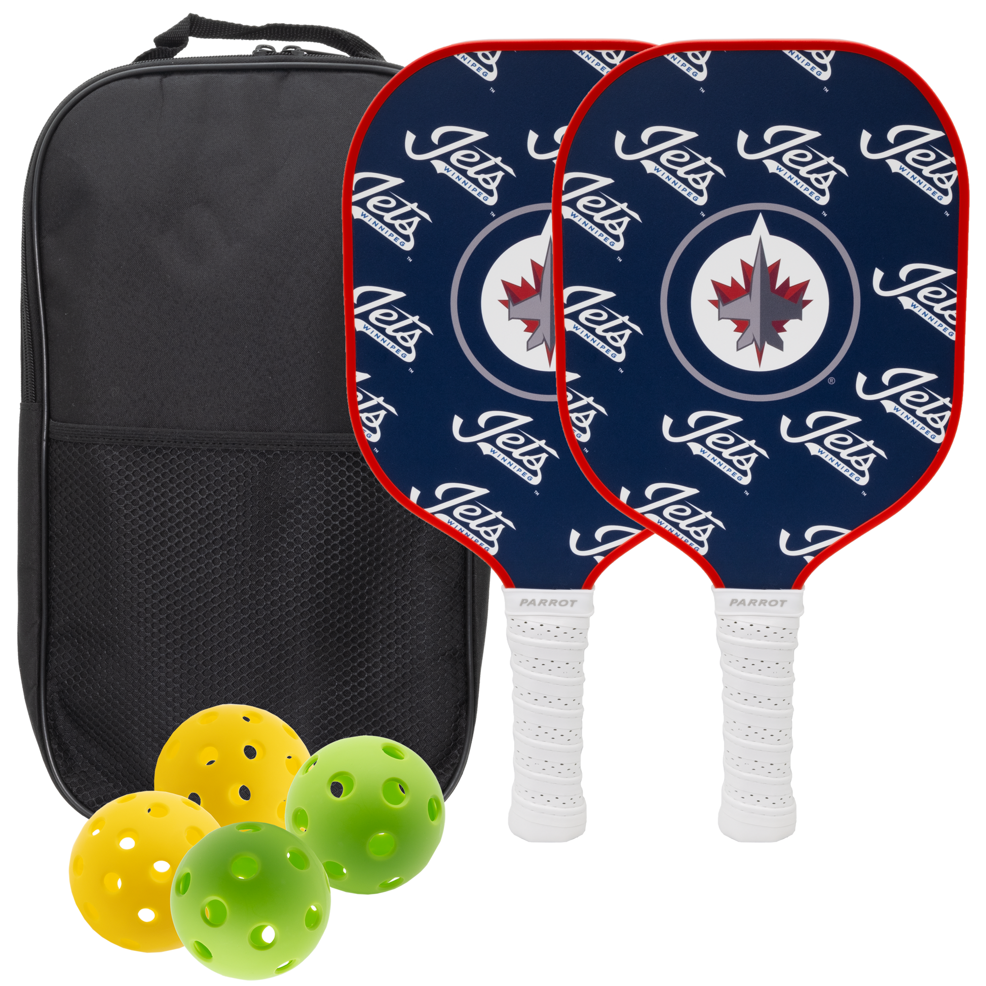 Winnipeg Jets pickleball paddle set with balls and carry case