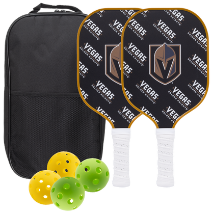 Vegas Golden Knights pickleball paddle set with balls and carry case