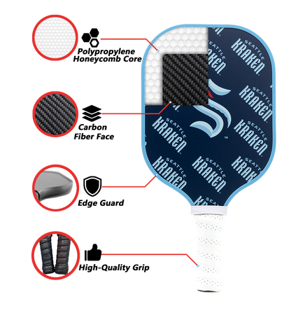 Seattle Kraken standard pickleball paddle additional view