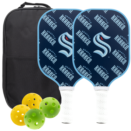Seattle Kraken pickleball paddle set with balls and carry case