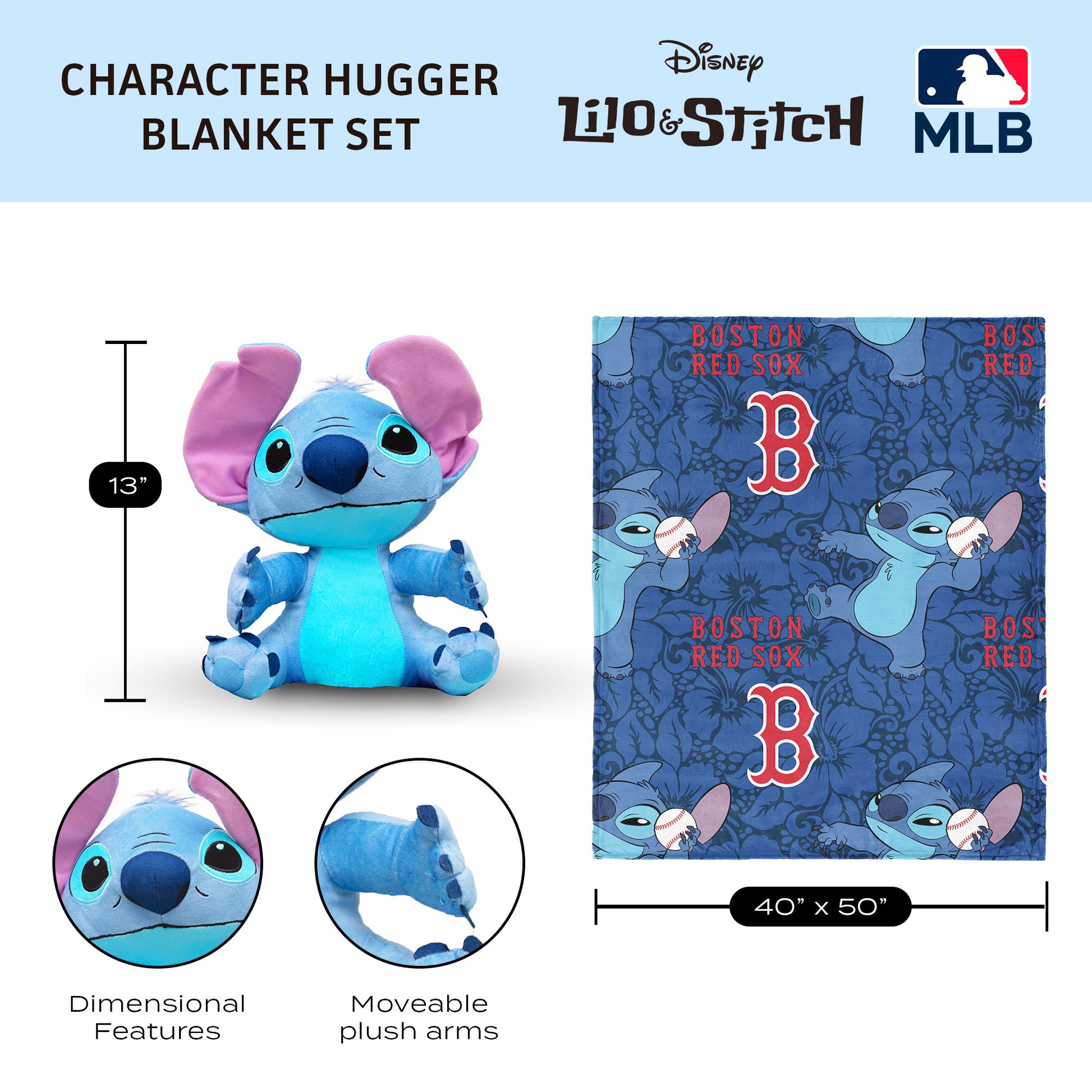 Boston Red Sox Lilo and Stitch Hugger Dimensions