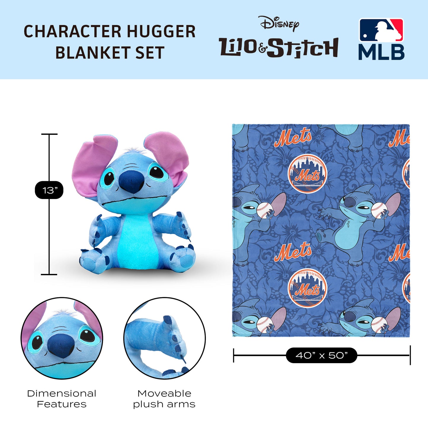New York Mets Lilo and Stitch Hugger Dimensions