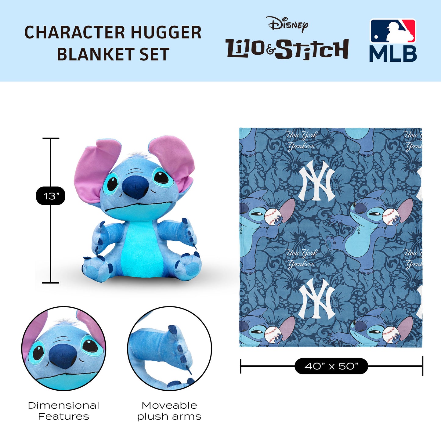New York Yankees Lilo and Stitch Hugger Dimensions