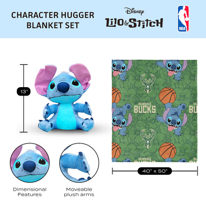 Milwaukee Bucks Lilo and Stitch Hugger Dimensions