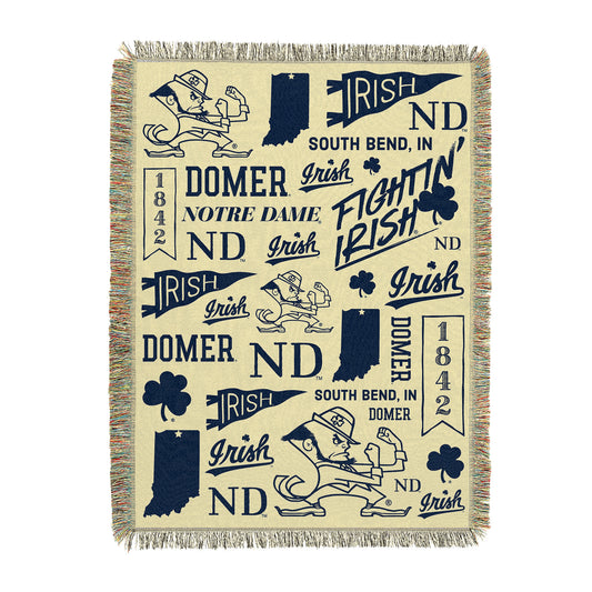 Notre Dame Fighting Irish woven tapestry blanket