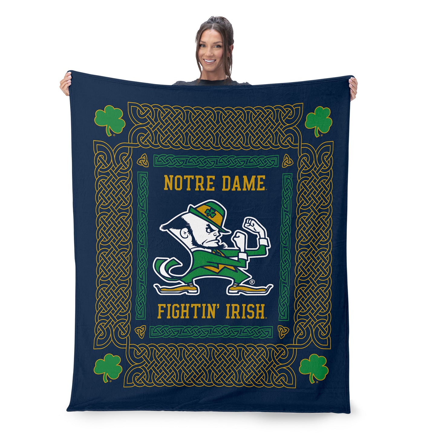 Notre Dame Fighting Irish heritage silk touch throw blanket lifestyle