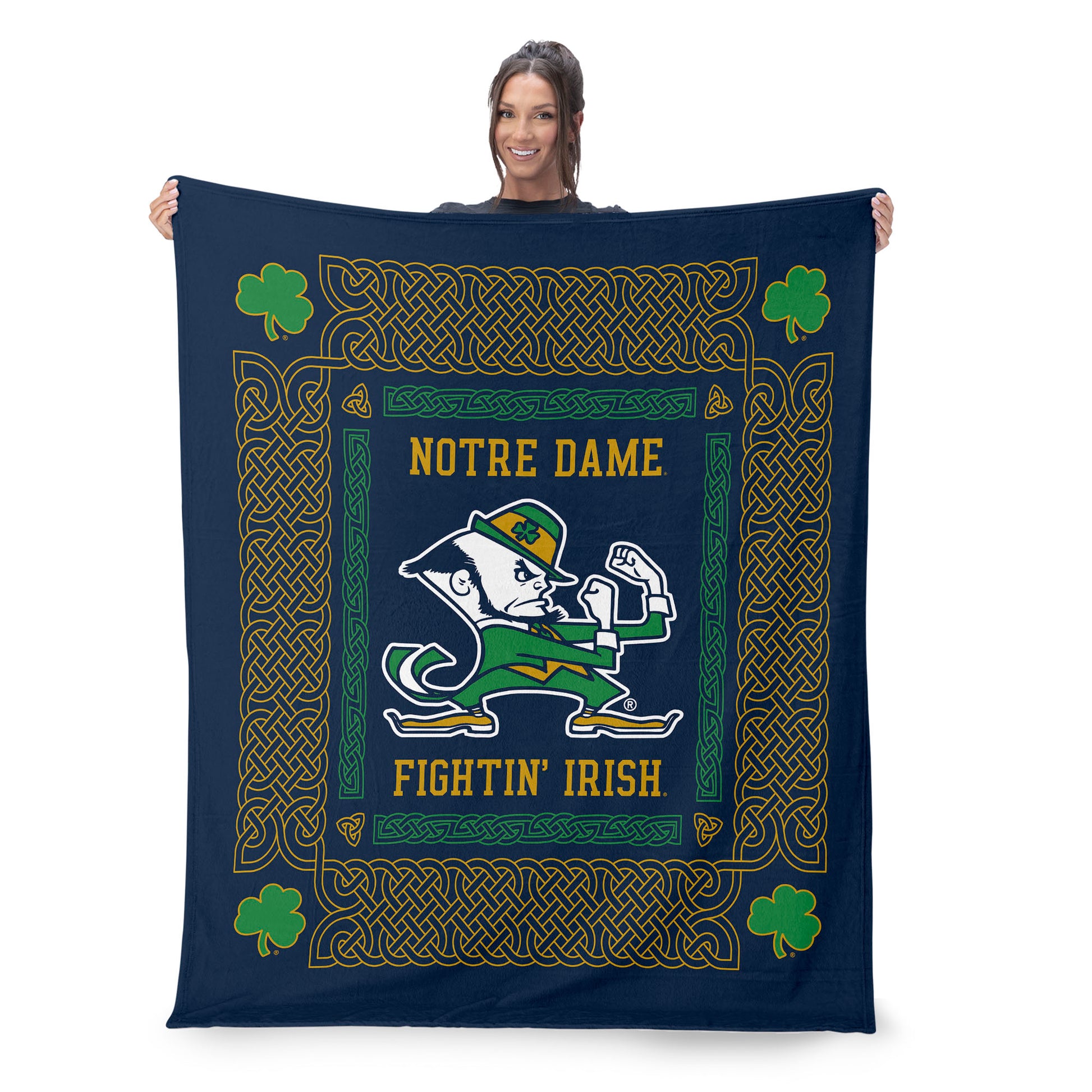 Notre Dame Fighting Irish heritage silk touch throw blanket lifestyle