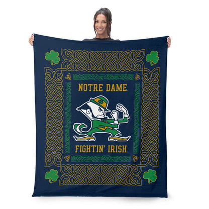 Notre Dame Fighting Irish heritage silk touch throw blanket lifestyle
