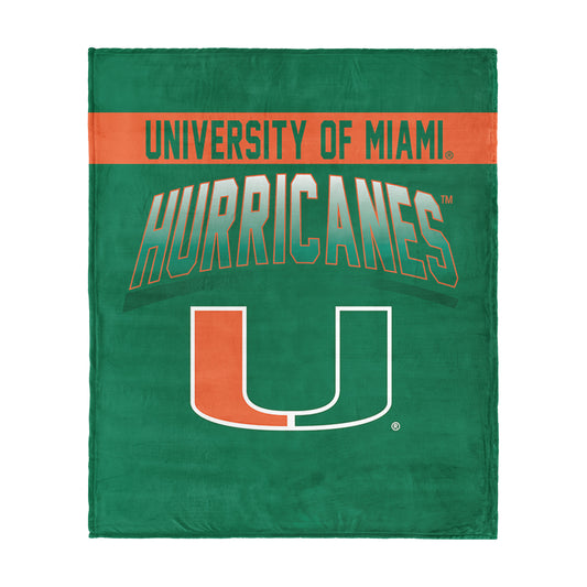 Miami Hurricanes bevel silk touch throw blanket