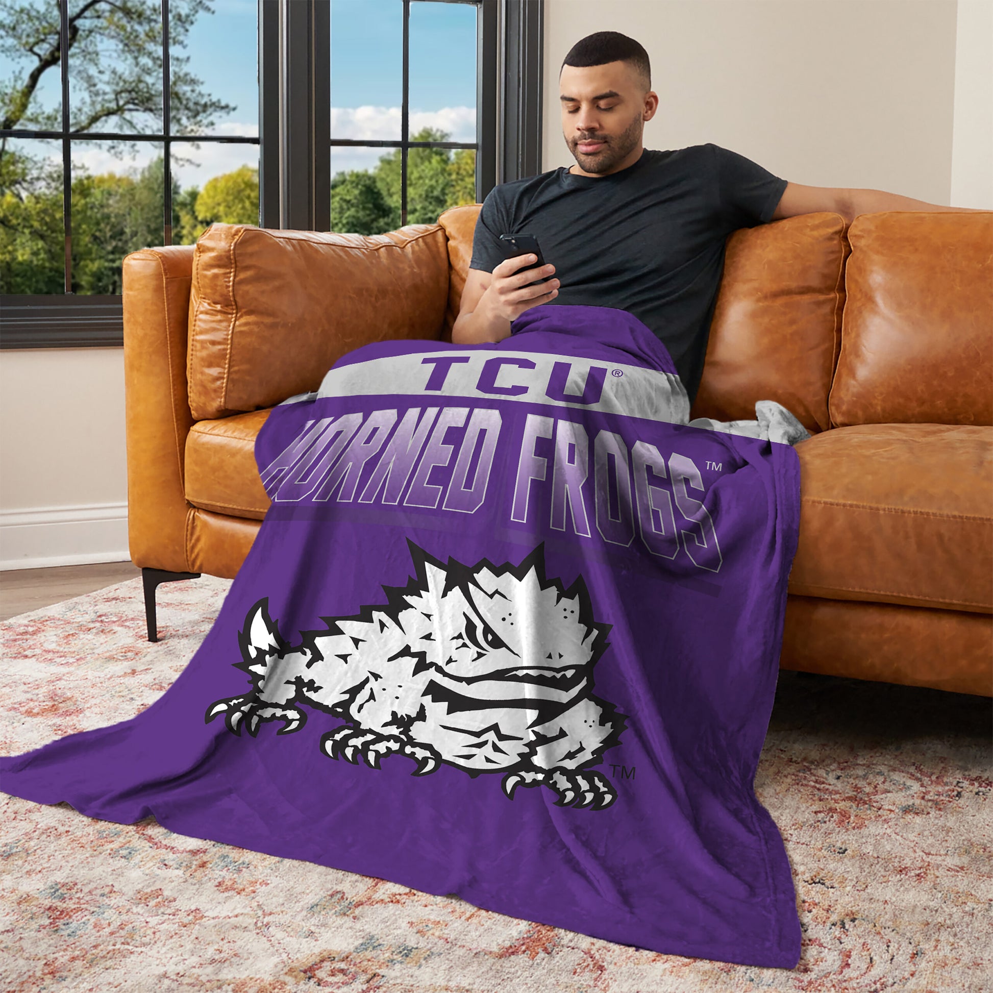 TCU Horned Frogs bevel lounging throw blanket