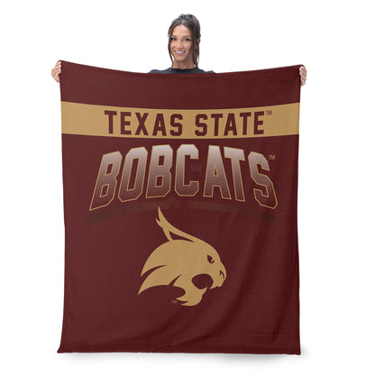 Texas State Bobcats large throw blanket