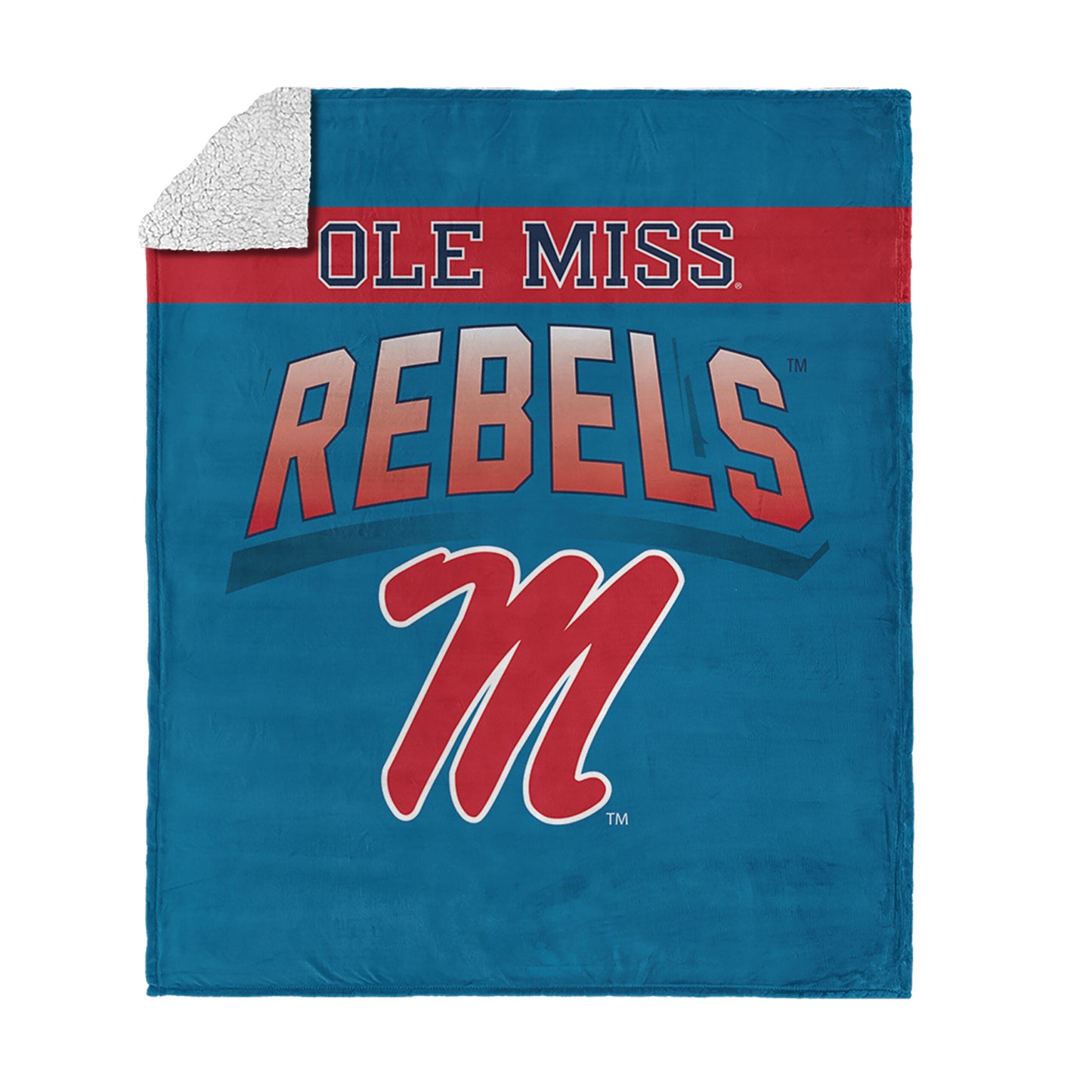 Mississippi Rebels BEVEL 50 X 60 SHERPA Throw Blanket