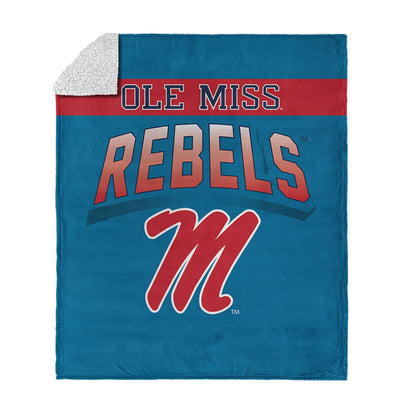 Mississippi Rebels BEVEL 50 X 60 SHERPA Throw Blanket