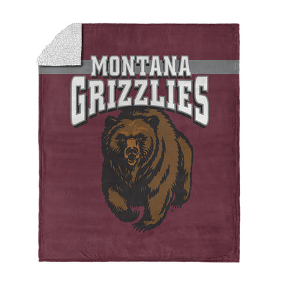 Montana Grizzlies BEVEL 50 X 60 SHERPA Throw Blanket
