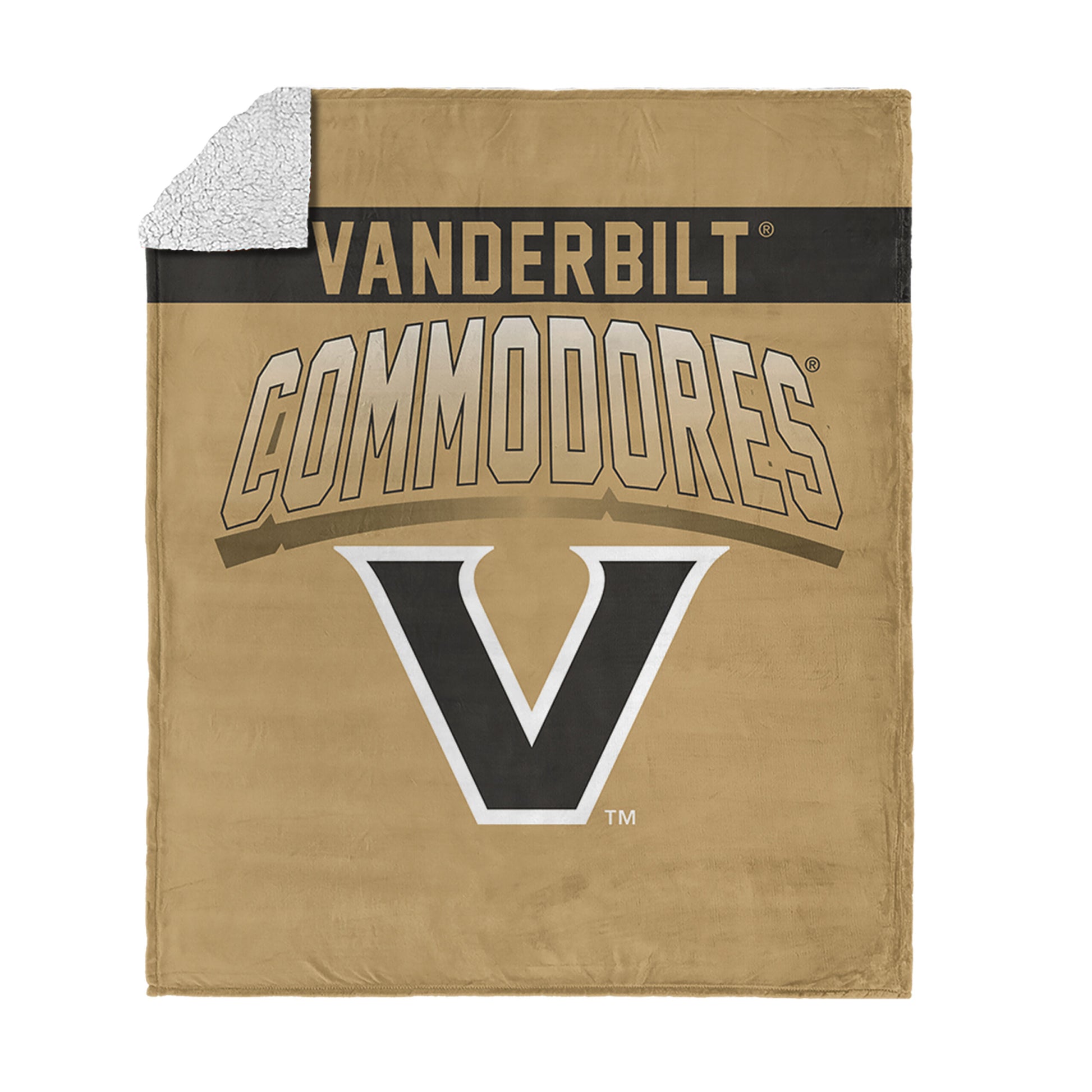 Vanderbilt Commodores BEVEL 50 X 60 SHERPA Throw Blanket
