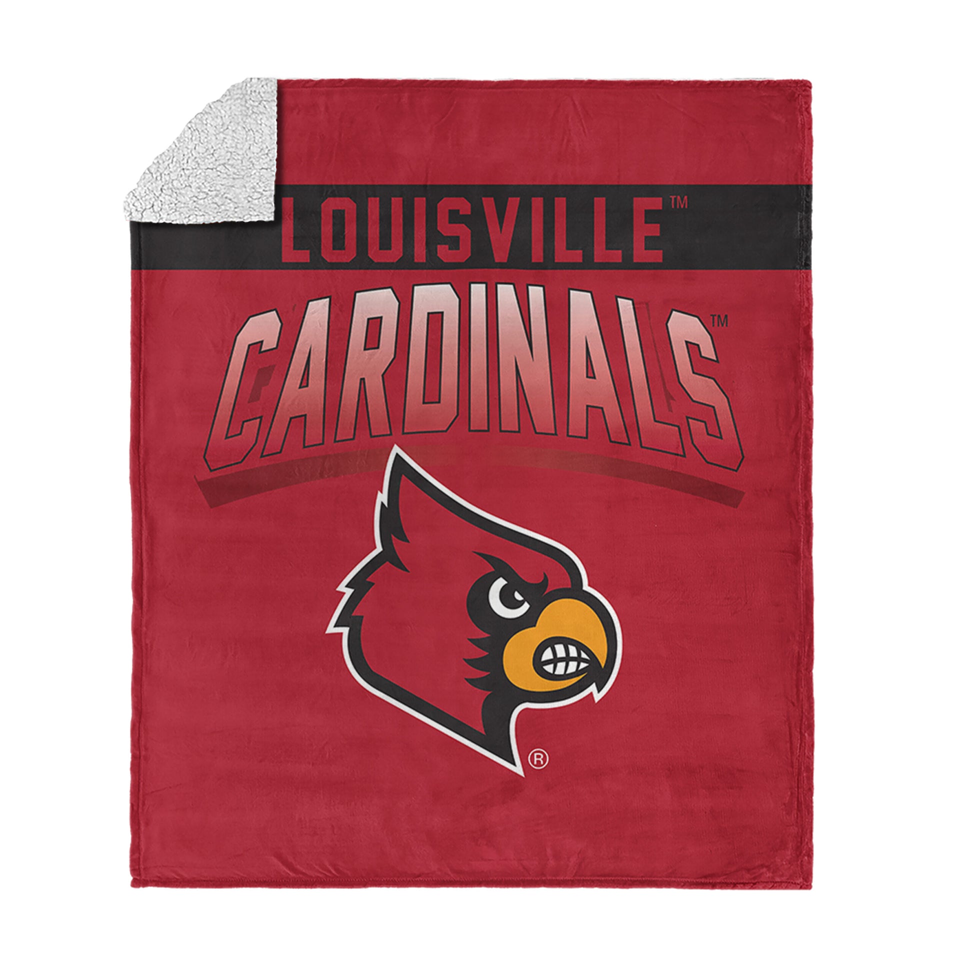 Louisville Cardinals BEVEL 50 X 60 SHERPA Throw Blanket