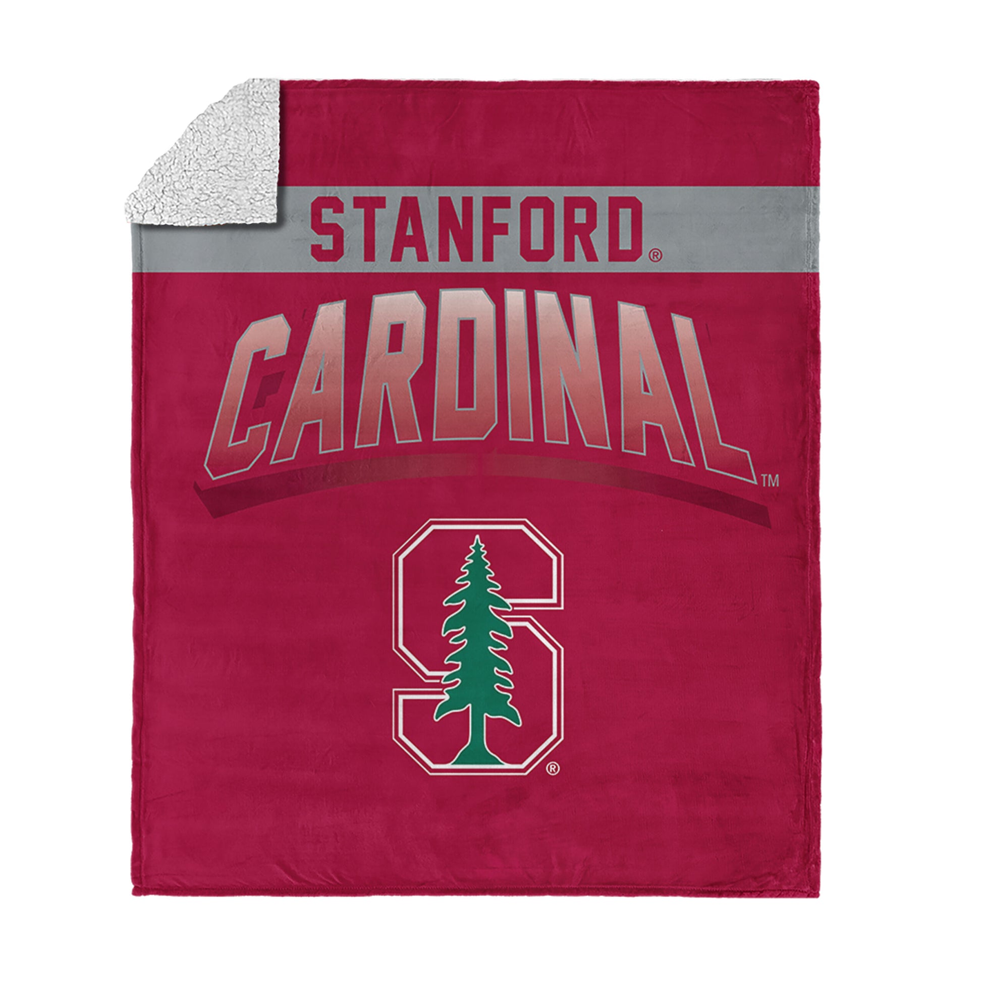 Stanford Cardinal BEVEL 50 X 60 SHERPA Throw Blanket