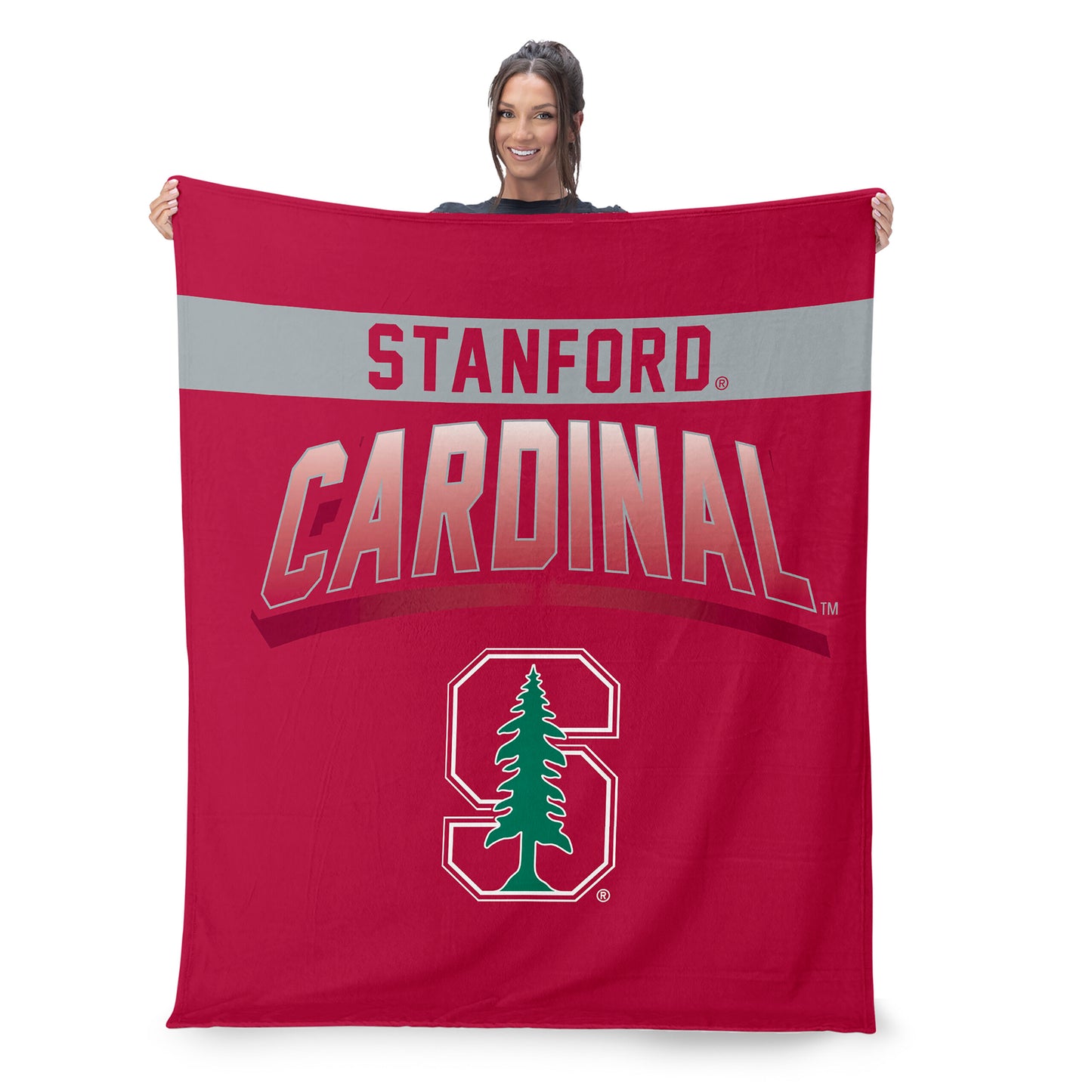 Stanford Cardinal BEVEL 50 X 60 SHERPA Throw Blanket Lifestyle