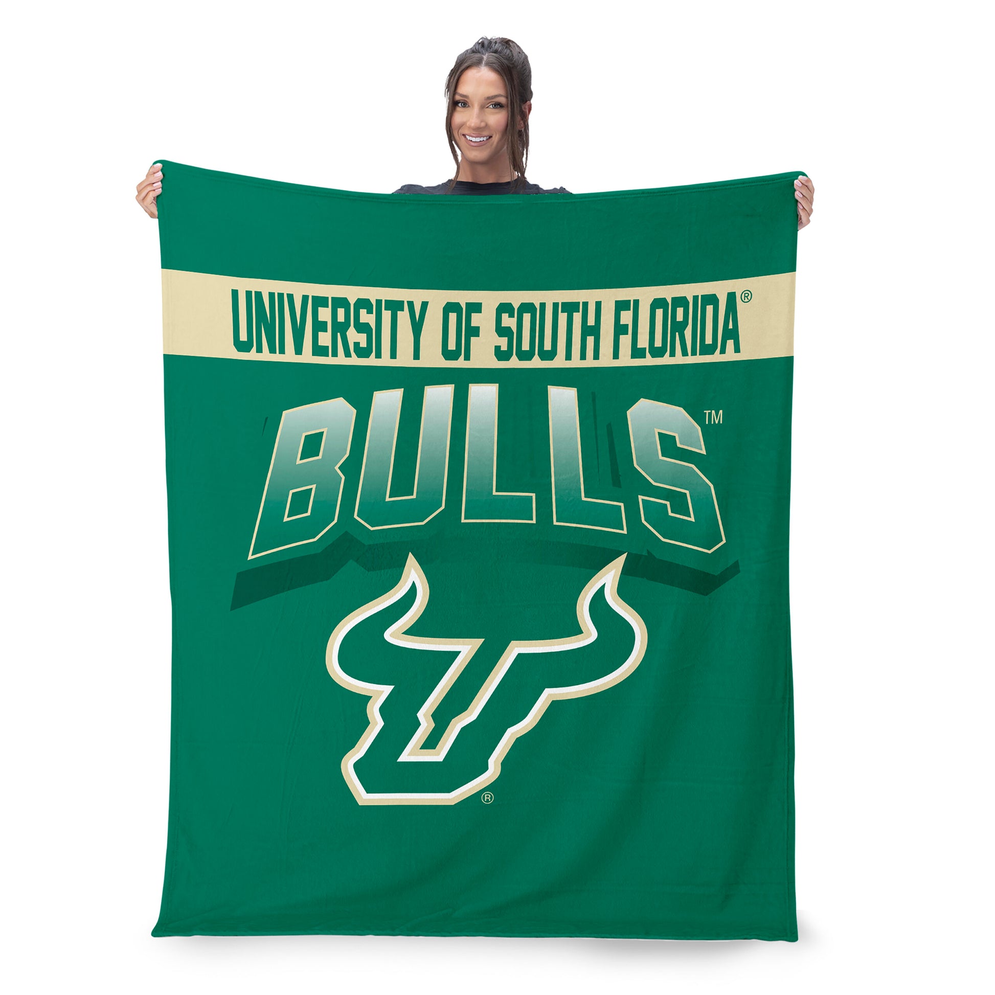 South Florida Bulls BEVEL 50 X 60 SHERPA Throw Blanket Lifestyle