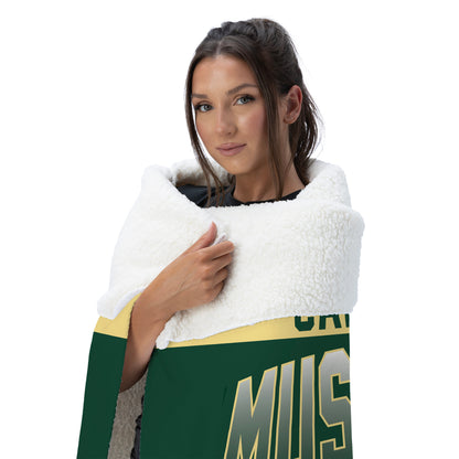 Cal Poly Mustangs BEVEL 50 X 60 SHERPA Snuggler Throw Blanket 