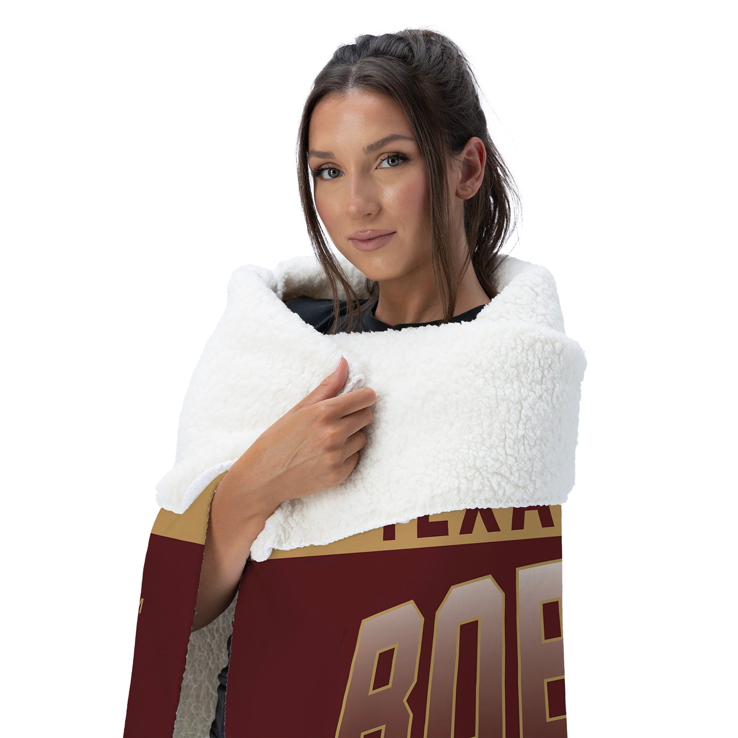 Texas State Bobcats BEVEL 50 X 60 SHERPA Snuggler Throw Blanket 