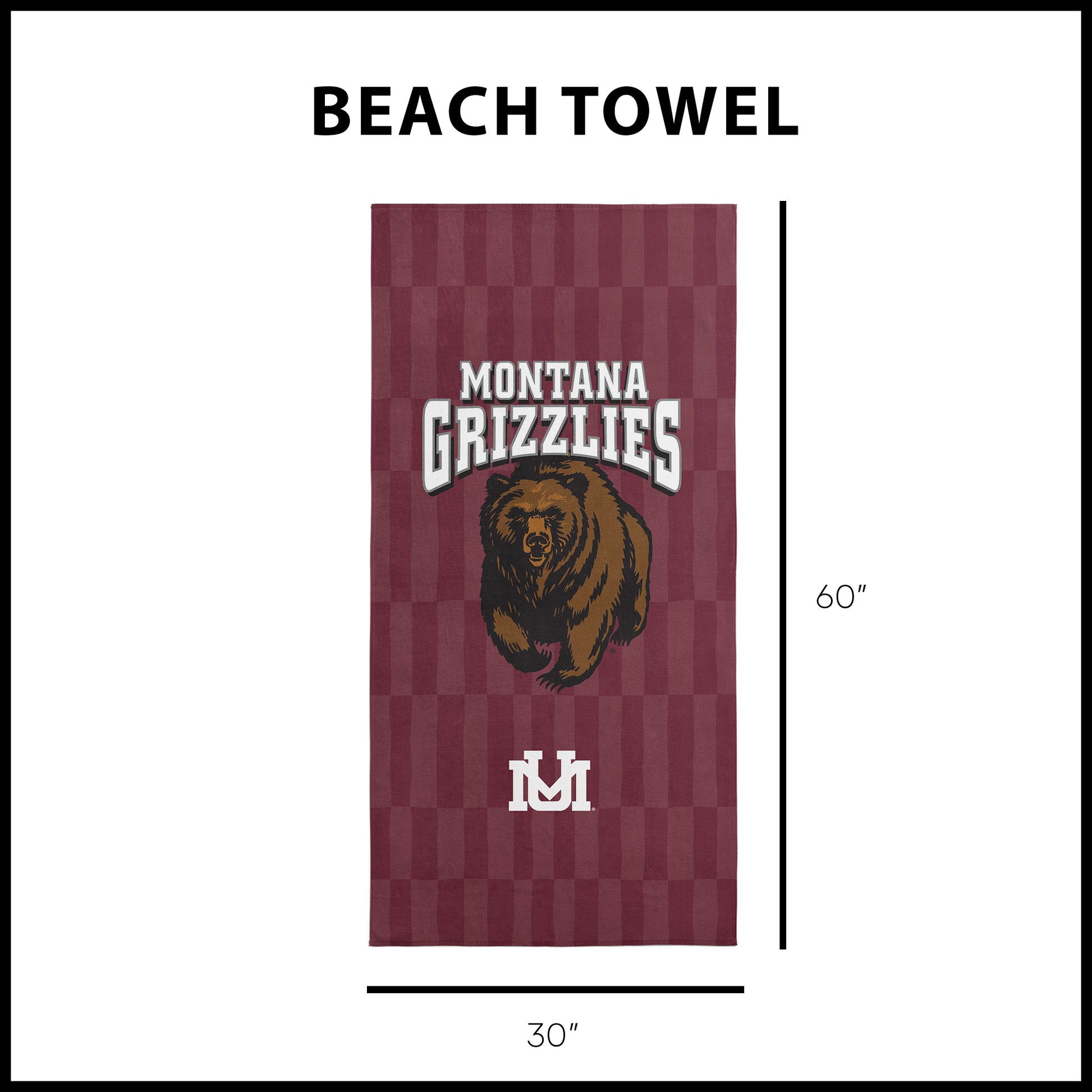 Montana Grizzlies Beach Towel Dimensions