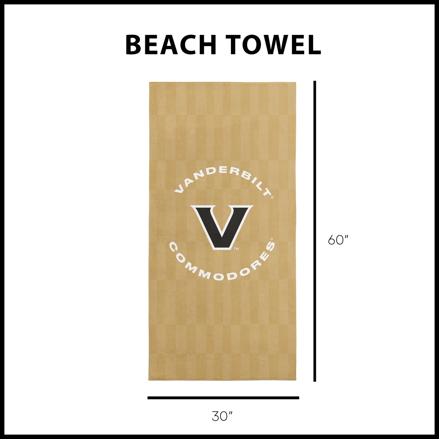 Vanderbilt Commodores Beach Towel Dimensions