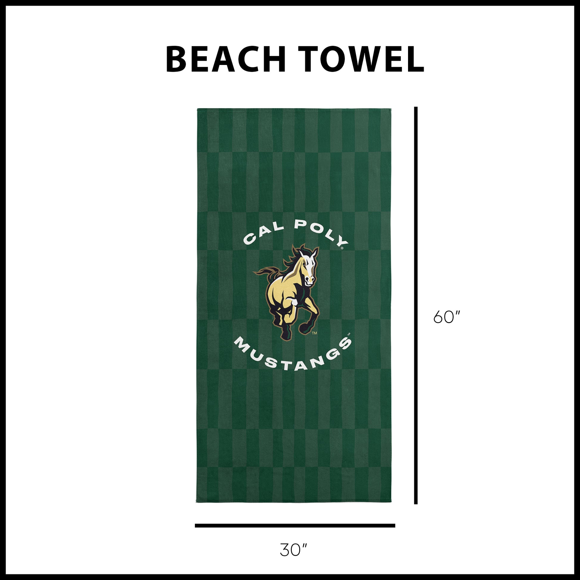 Cal Poly Mustangs Beach Towel Dimensions