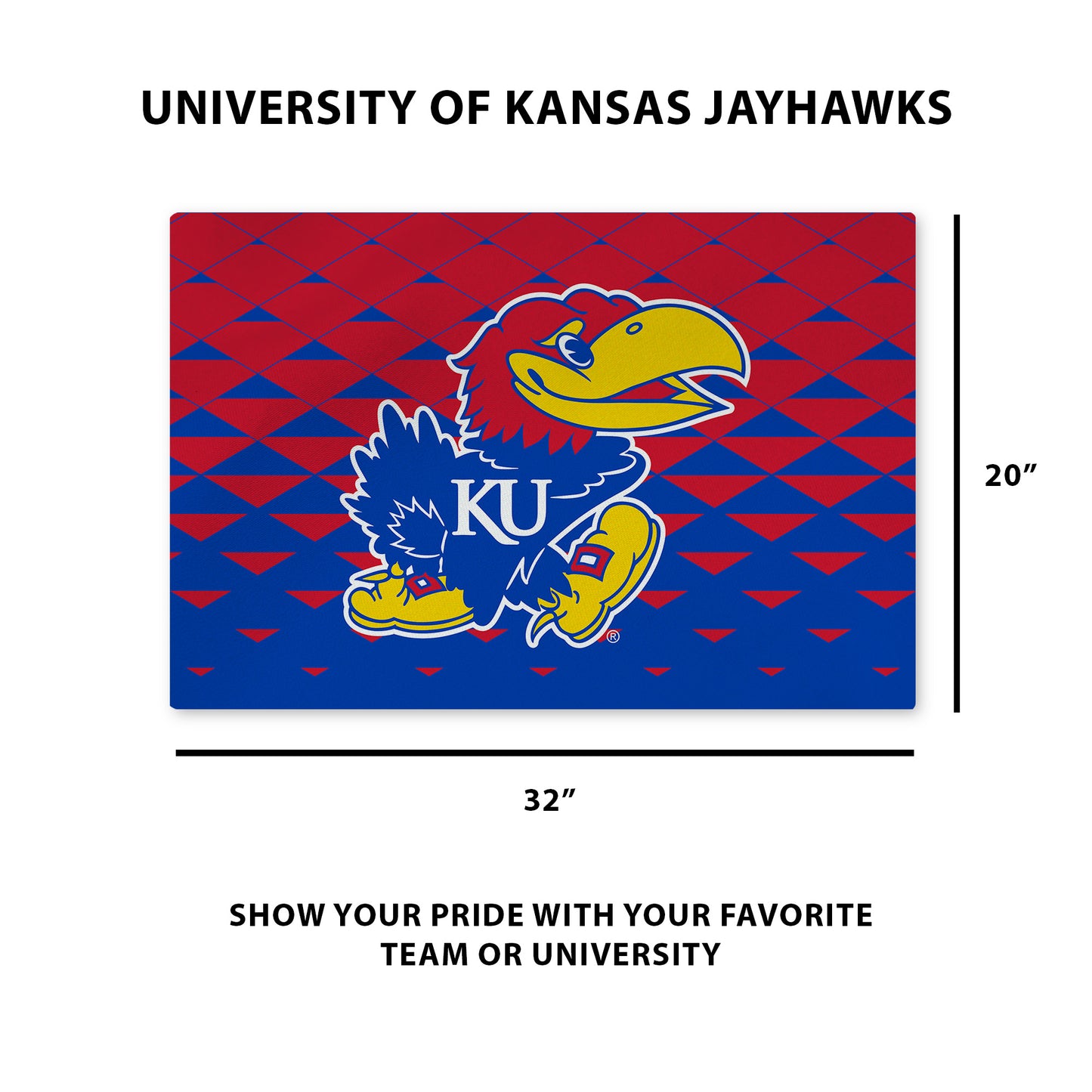 Kansas Jayhawks Washable Rug Dimensions