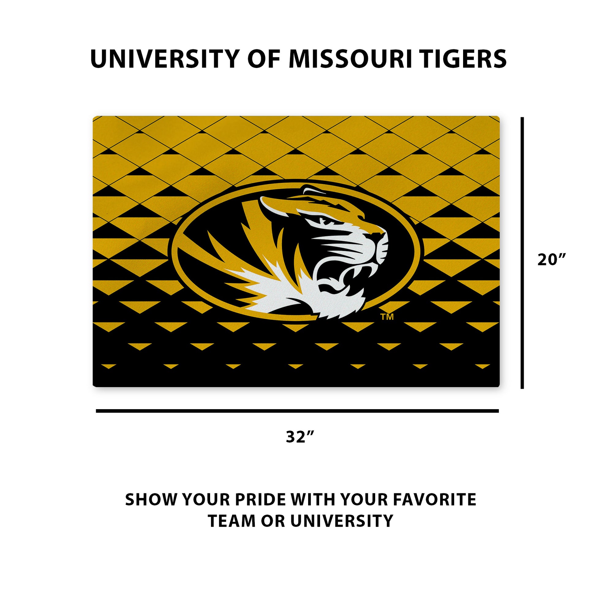 Missouri Tigers Washable Rug Dimensions