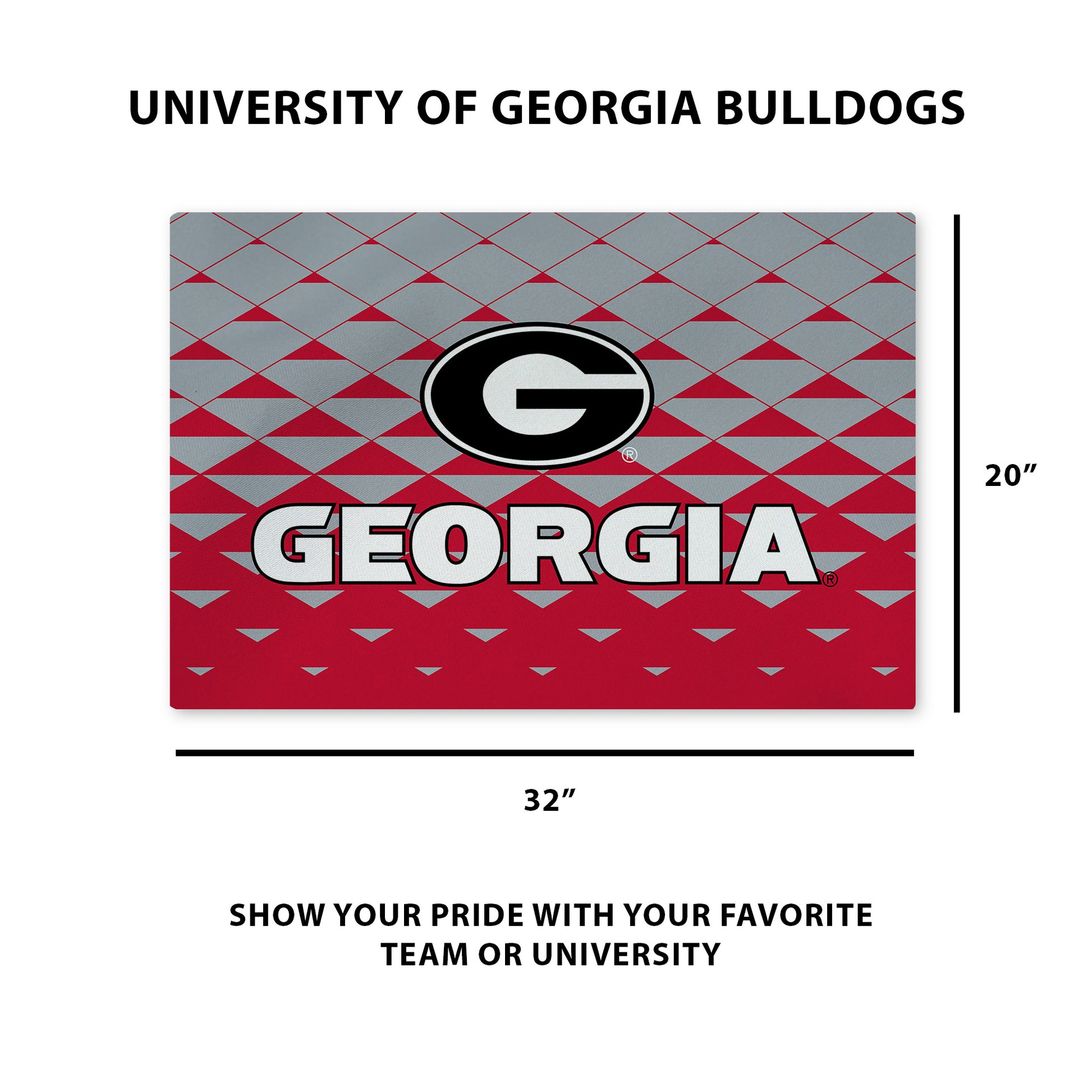 Georgia Bulldogs Washable Rug Dimensions