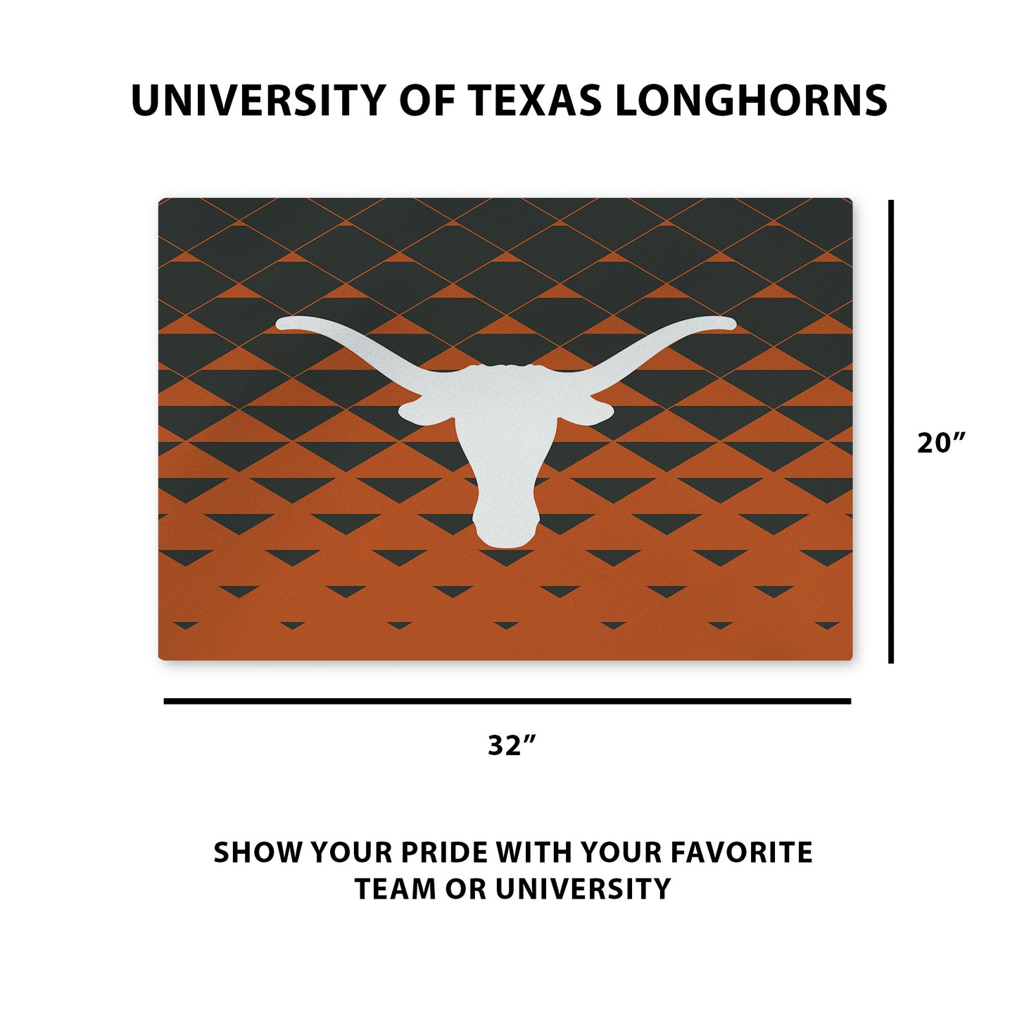 Texas Longhorns Washable Rug Dimensions