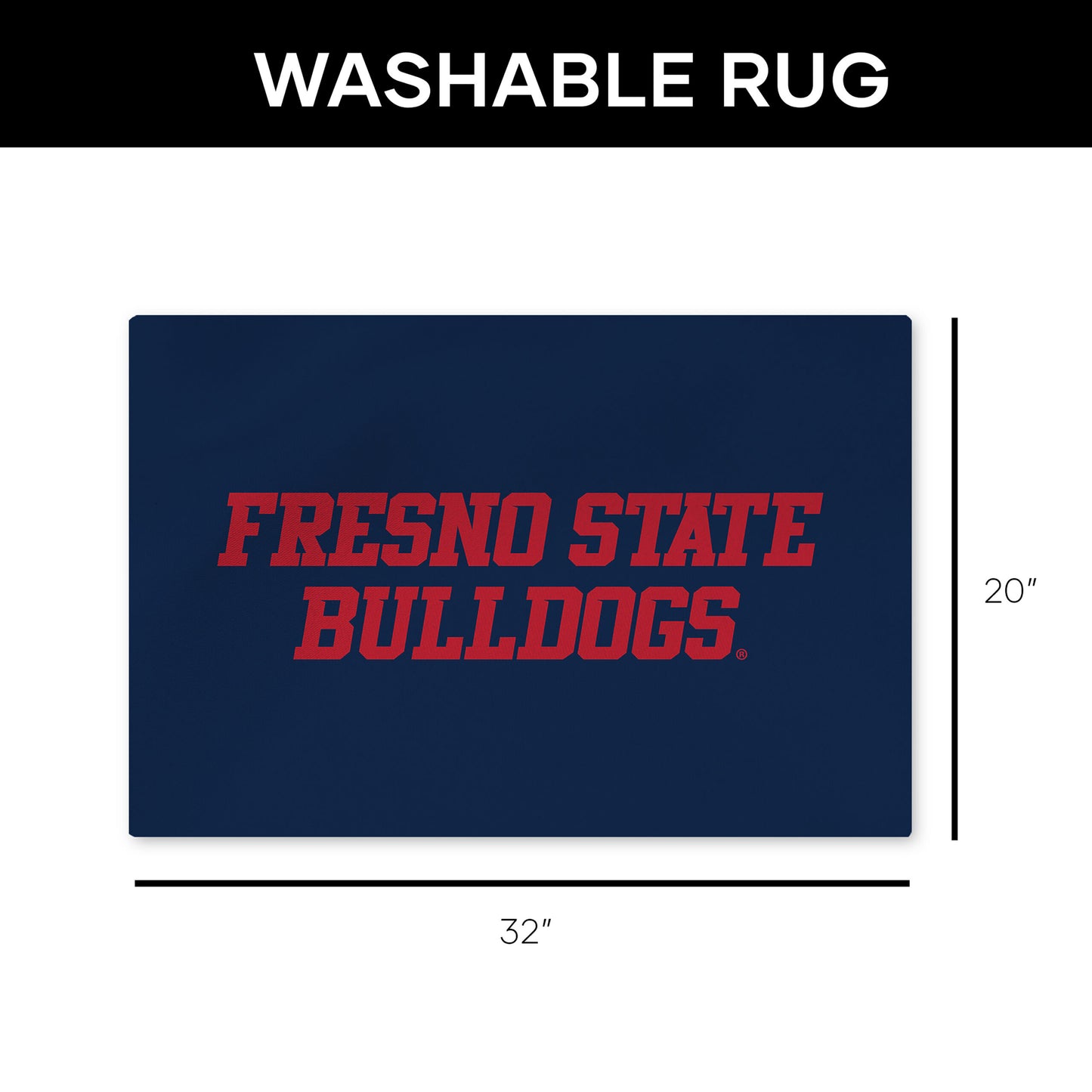 Fresno State Bulldogs Washable Rug Dimensions