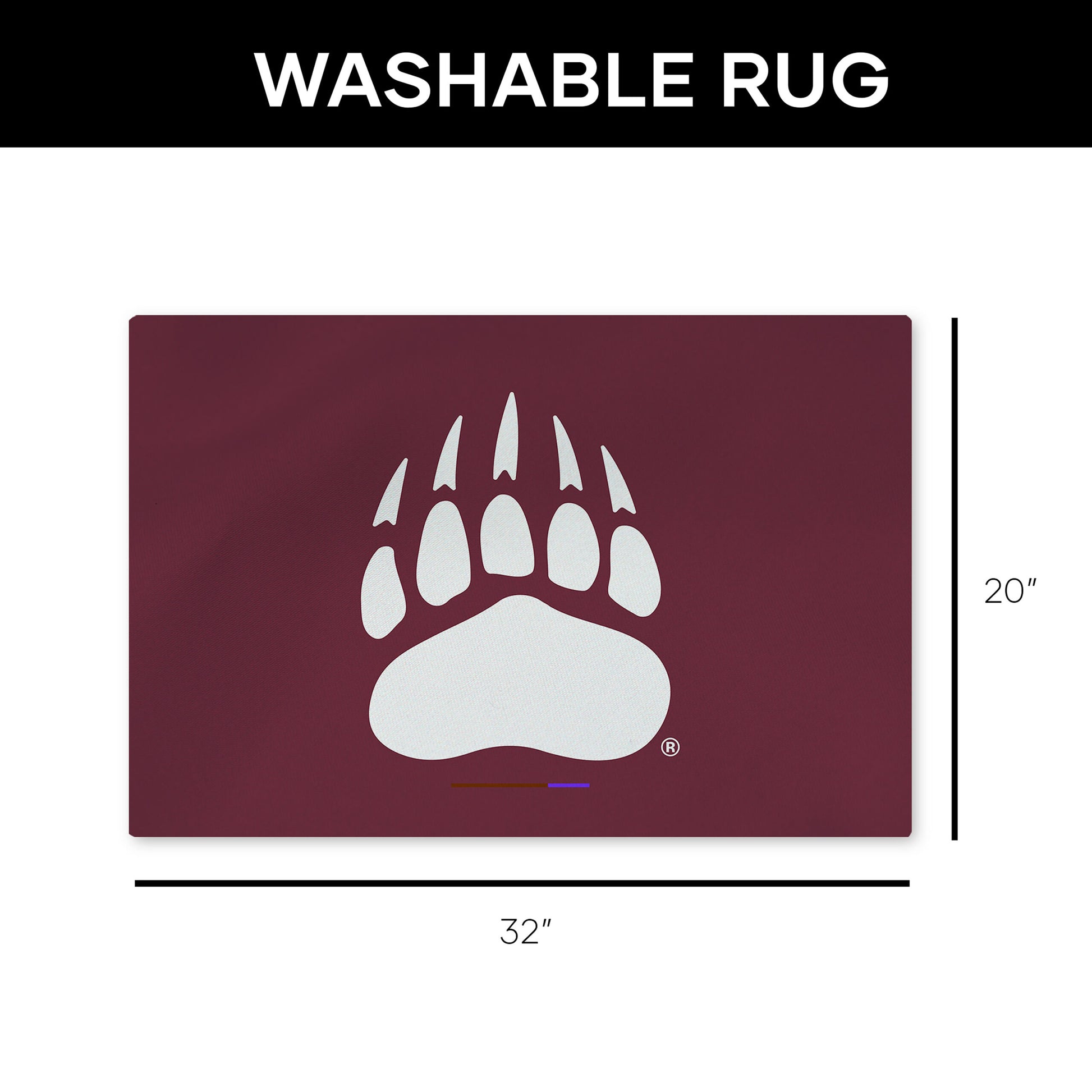 Montana Grizzlies Washable Rug Dimensions