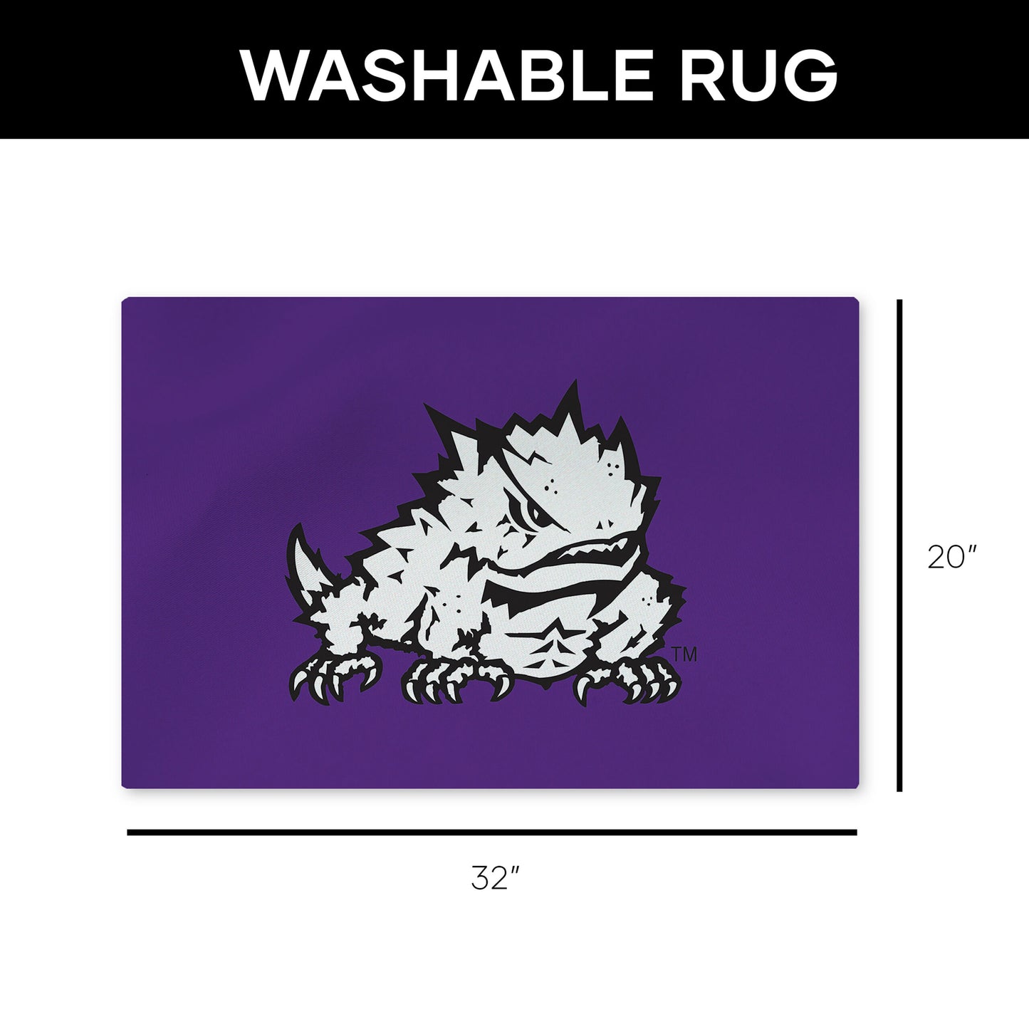 TCU Horned Frogs Washable Rug Dimensions