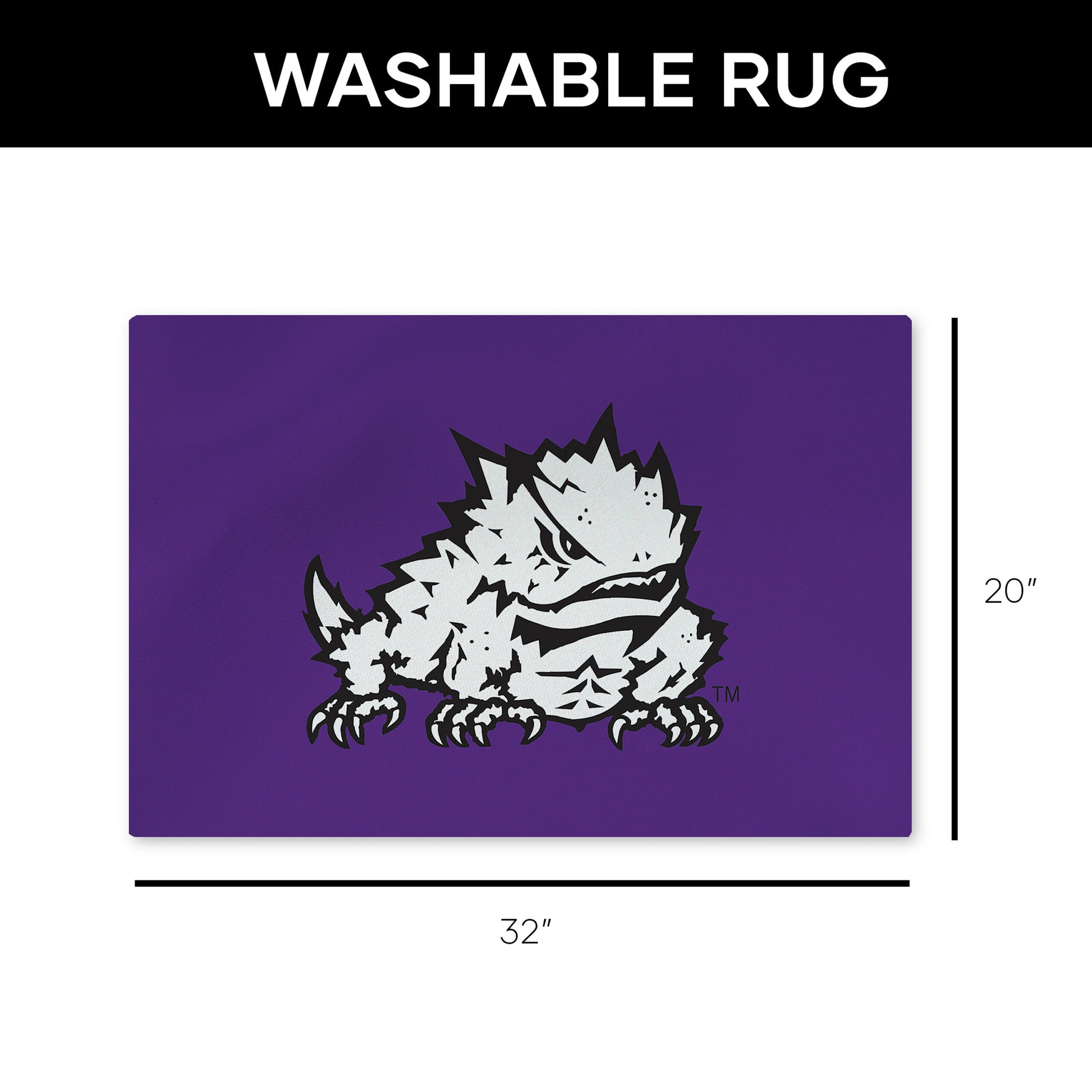 TCU Horned Frogs Washable Rug Dimensions