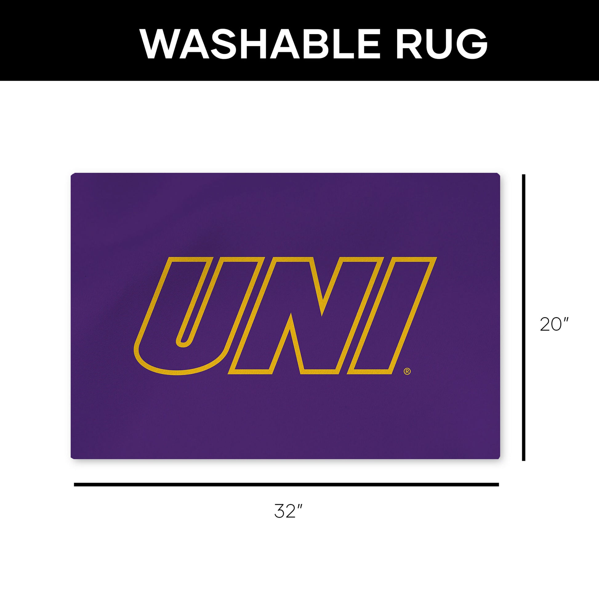 Northern Iowa Panthers Washable Rug Dimensions
