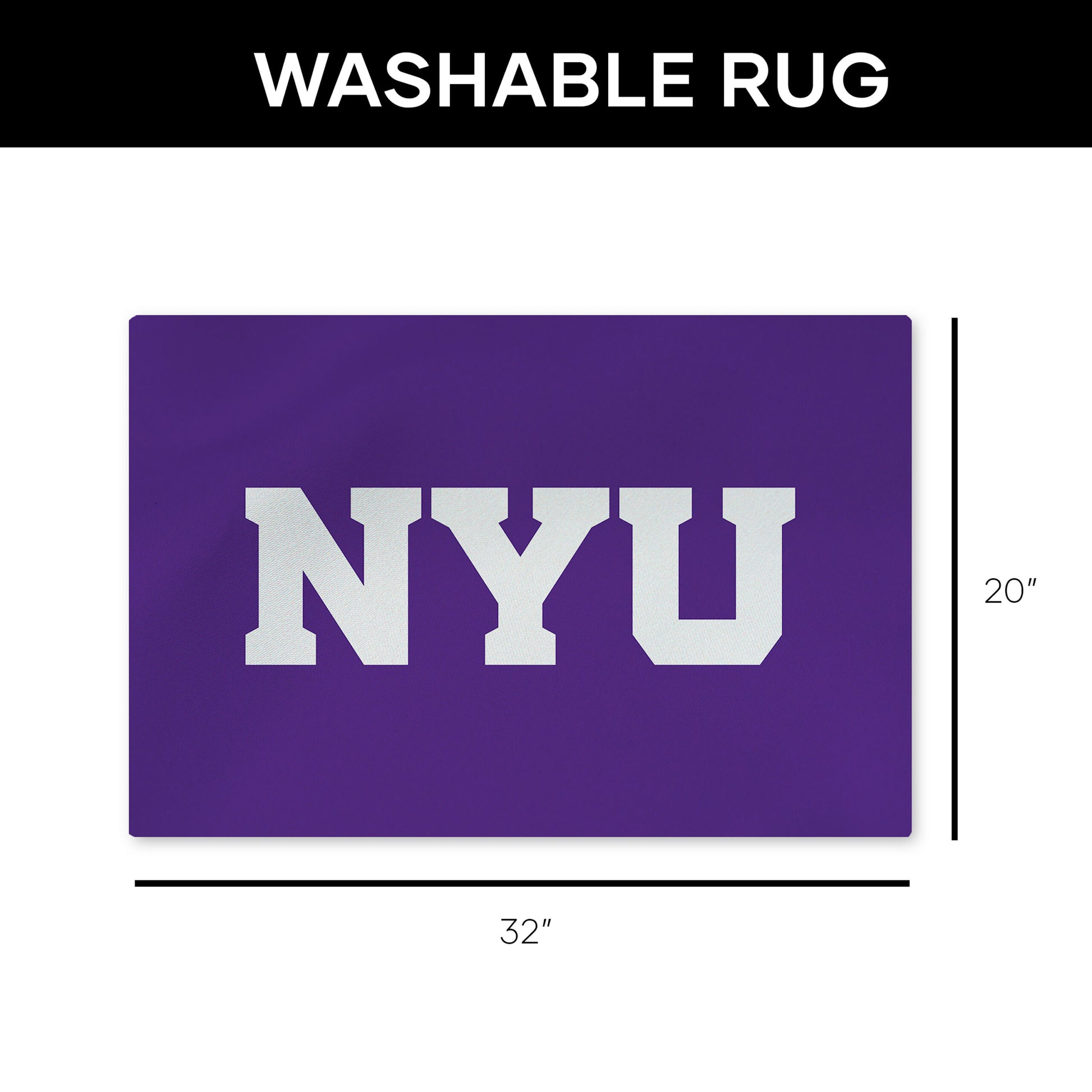 NYU Violets Washable Rug Dimensions