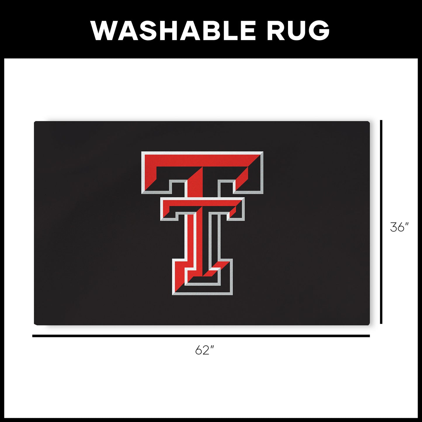 Texas Tech Red Raiders Large Washable Rug Dimensions