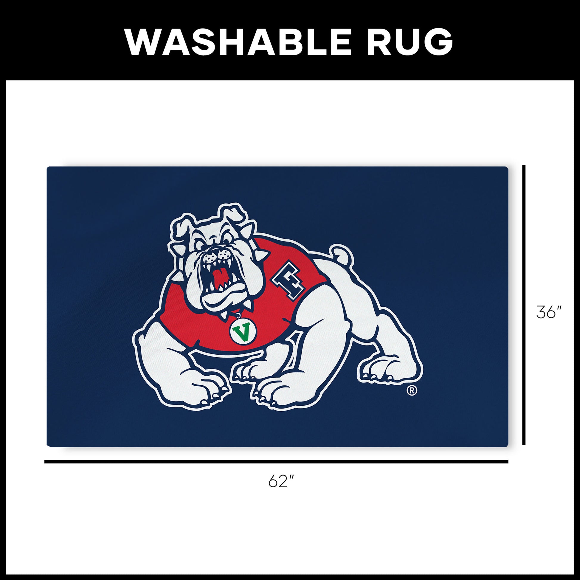 Fresno State Bulldogs Large Washable Rug Dimensions