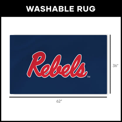 Mississippi Rebels Large Washable Rug Dimensions