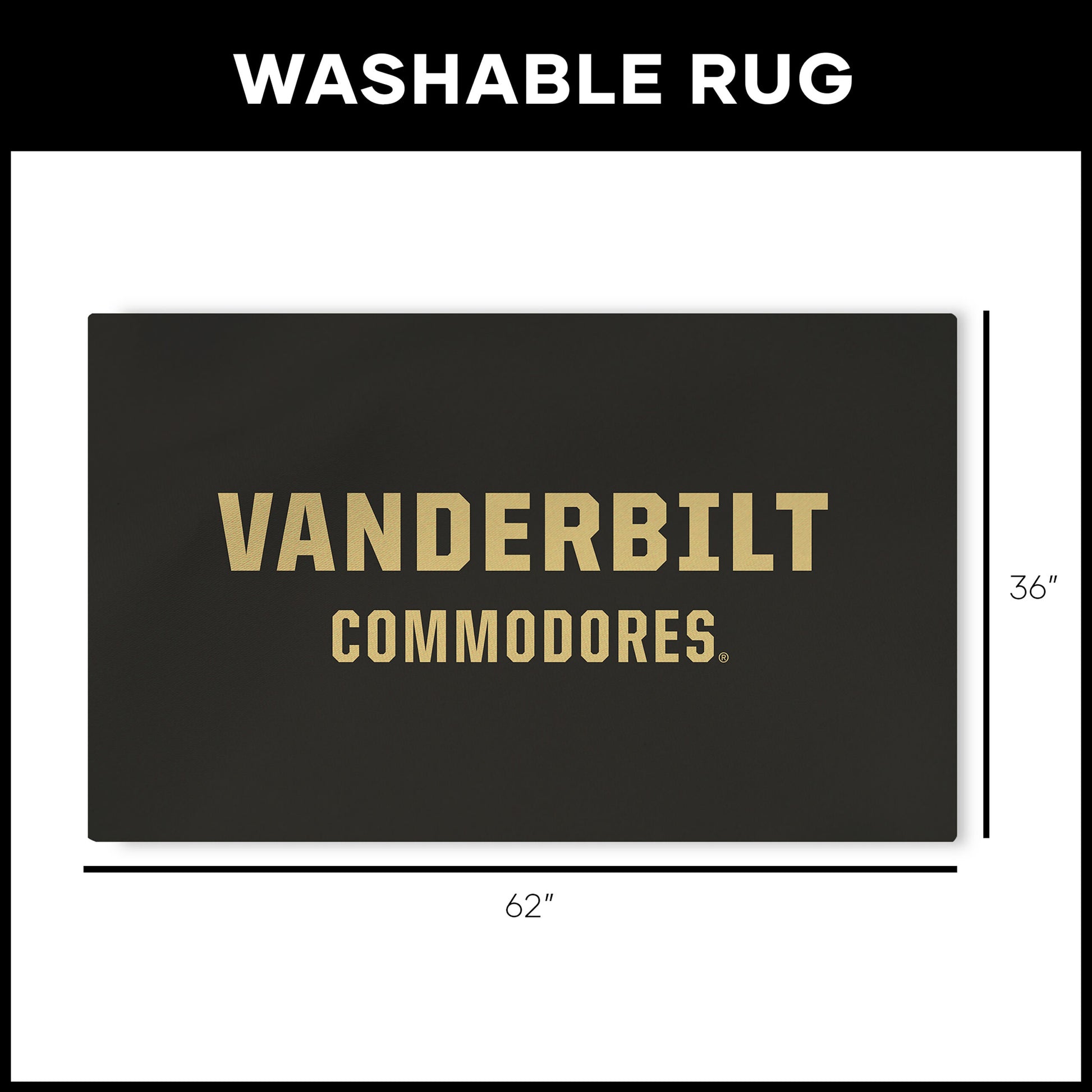 Vanderbilt Commodores Large Washable Rug Dimensions