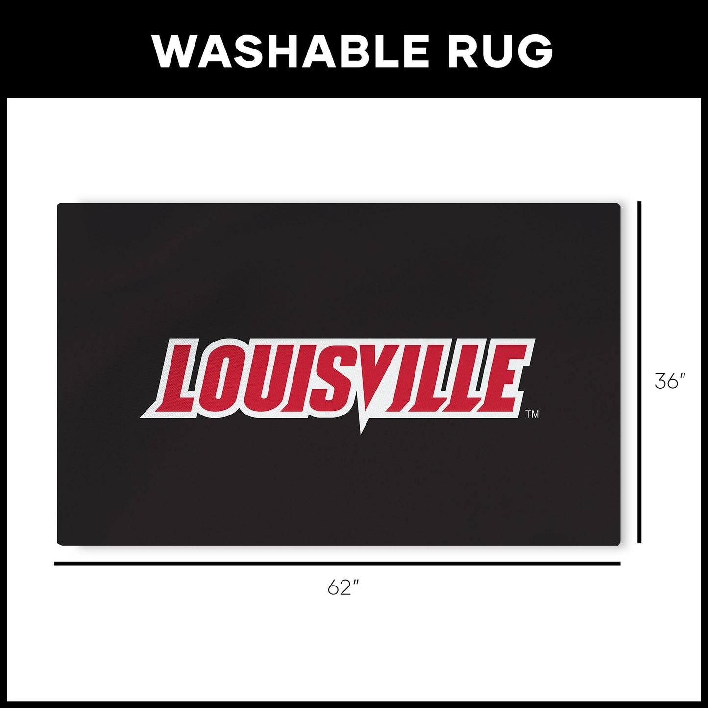 Louisville Cardinals Large Washable Rug Dimensions
