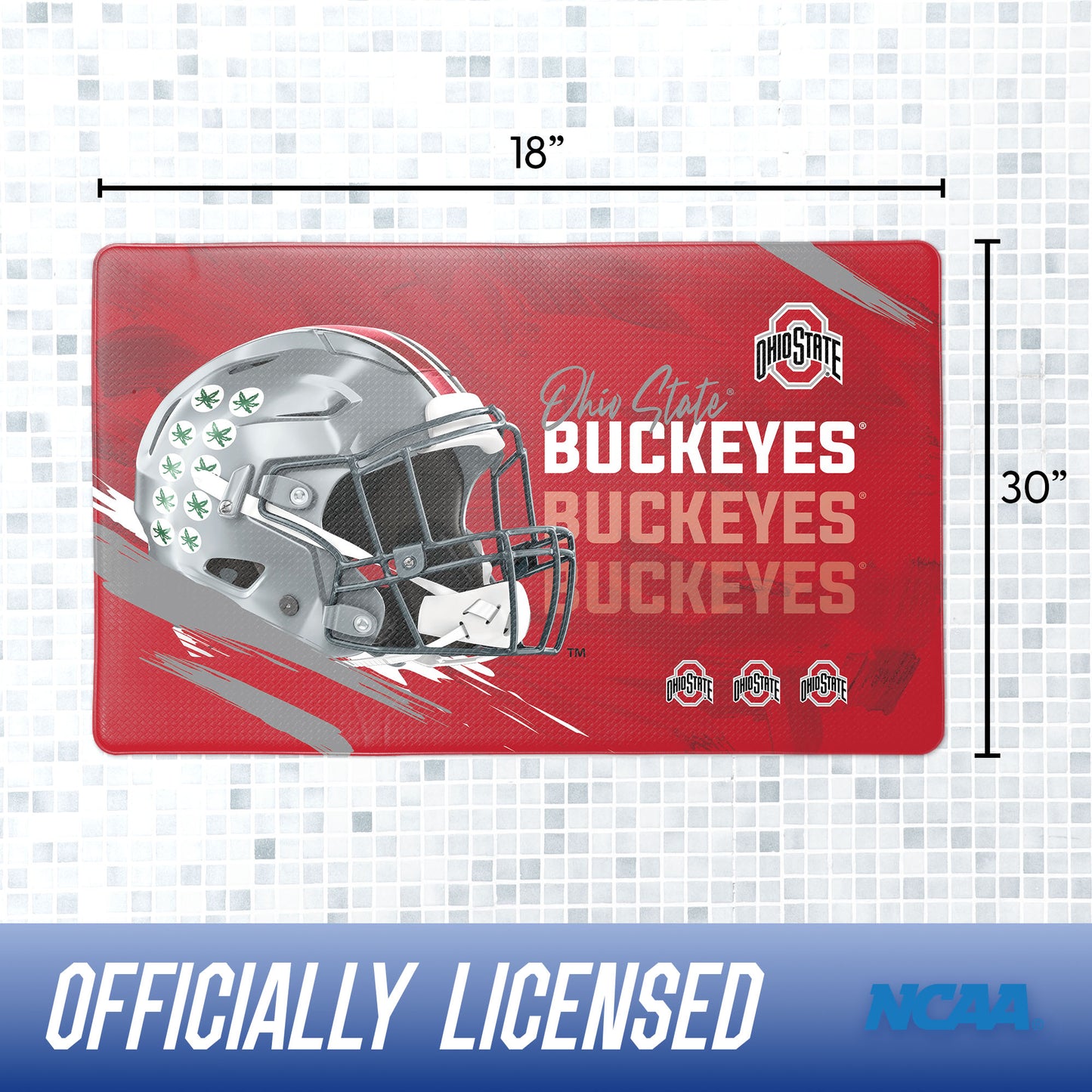 Ohio State Buckeyes bath rug dimensions